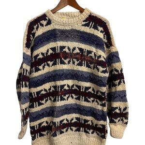 Vintage Handmade In Ecuador 100% Wool
Multicolor Striped Sweater